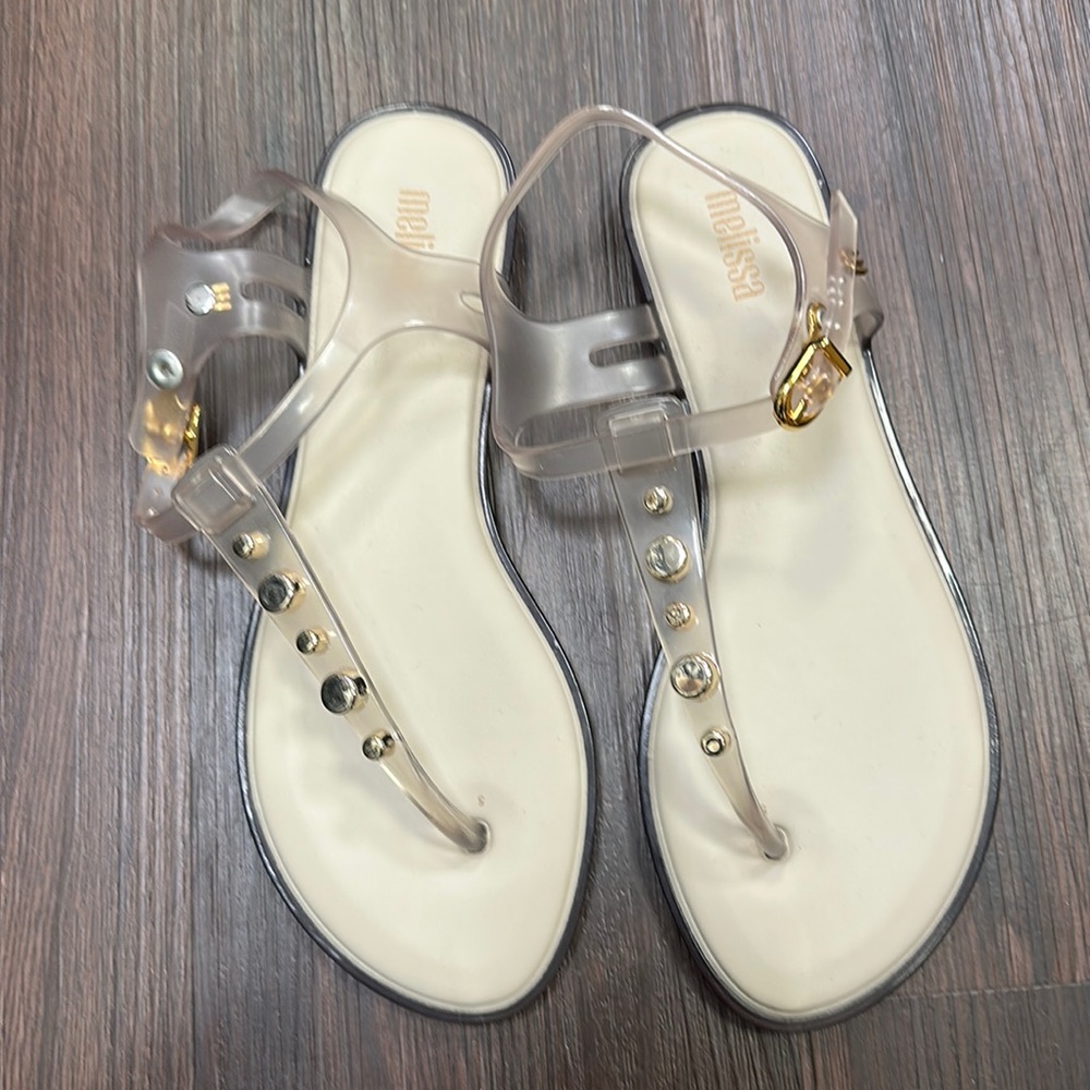 Melissa gold stud thong sandals